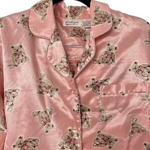 Vintage Kathryn Pajamas M Pink with Teddy Bears Feminine Kidcore Novelty Print